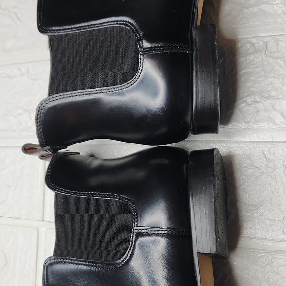 Madewell Nico Pointed Toe Black Chelsea Patent Leather Bootie - Picture 11 of 13